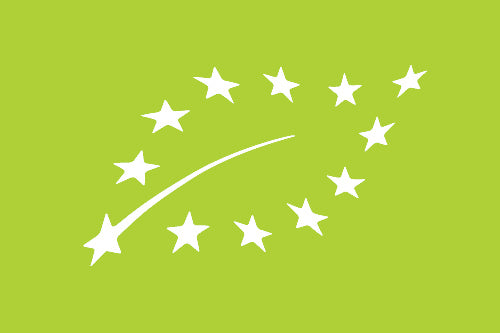EU-certified organic agriculture logo showing Veda Vana’s official organic certification.